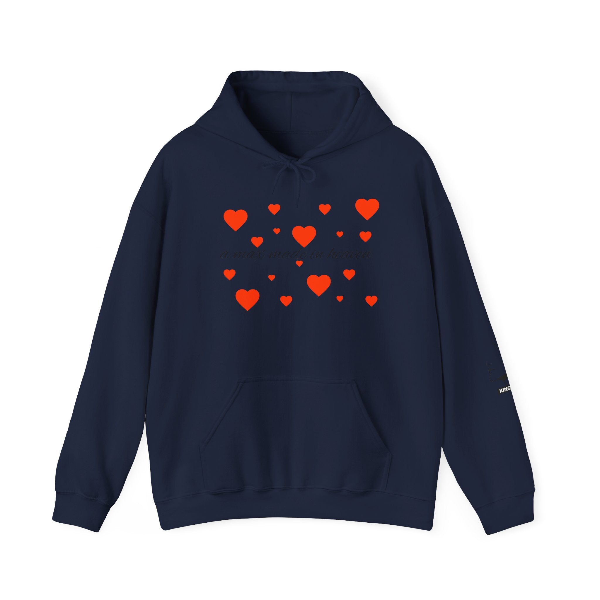 Hoodie — Minimal King Crown Portrait & 'love maxing' Heart Graphic