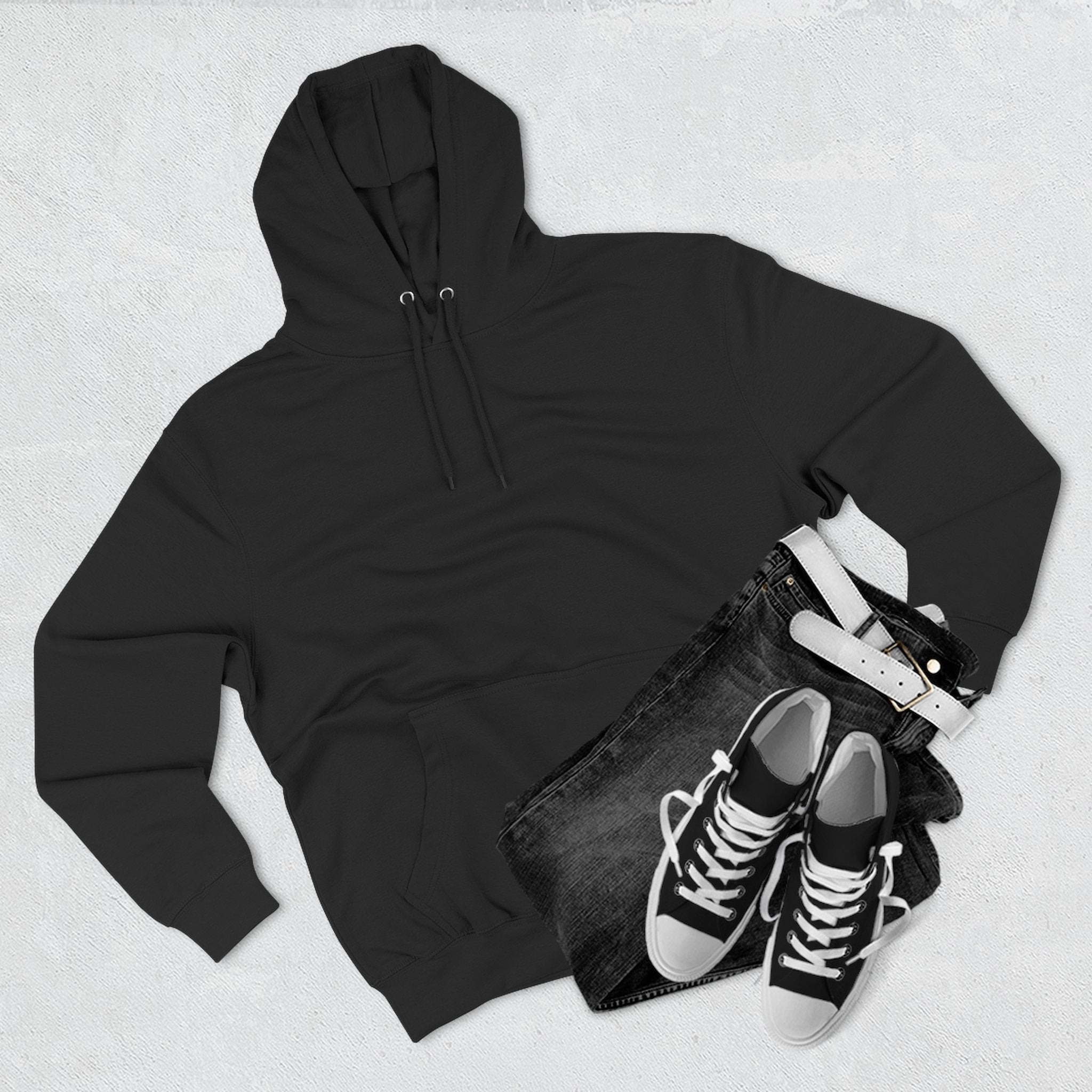 By Myself Maxing Hoodie — Moody Black Graphic Fleece Pullover